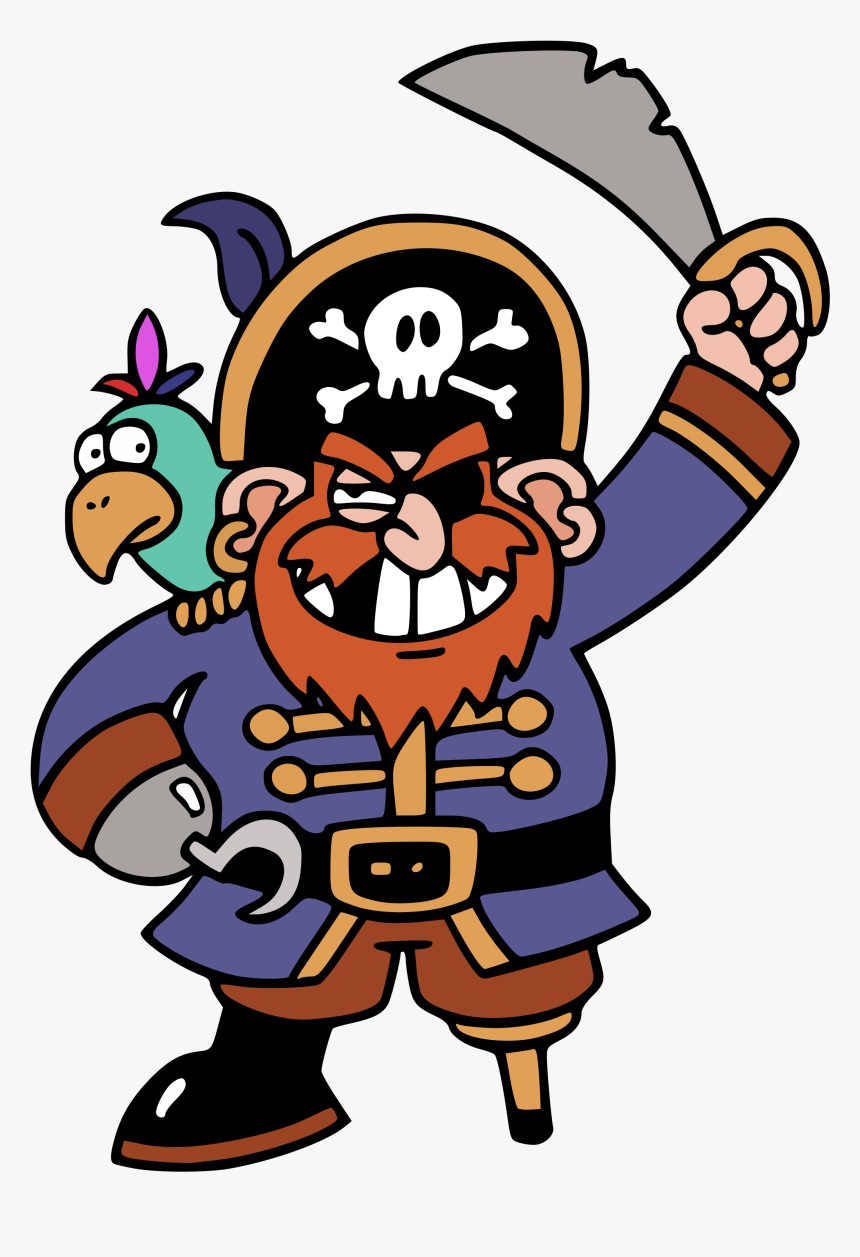 Pirate Cartoon Clipart , Png Download - Cartoon Pirate Transparent Background, Png Download, Free Download