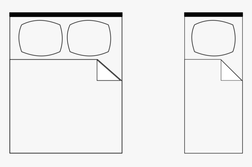 Transparent Bed Sheets Clipart - Bed Drawing Top View, HD Png Download, Free Download