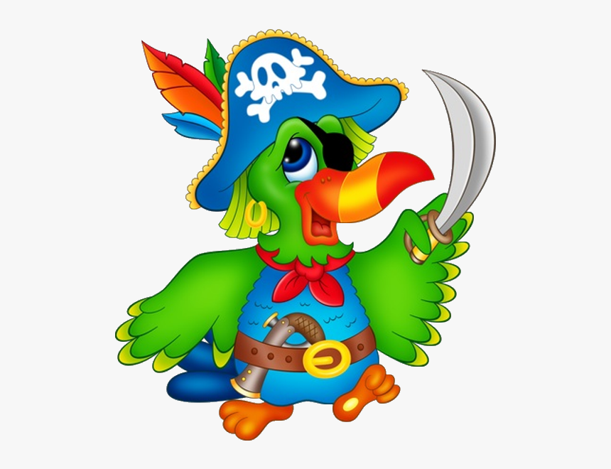Funny Cartoon Bird Clip Art Images - Cartoon Pirate Parrot, HD Png Download, Free Download