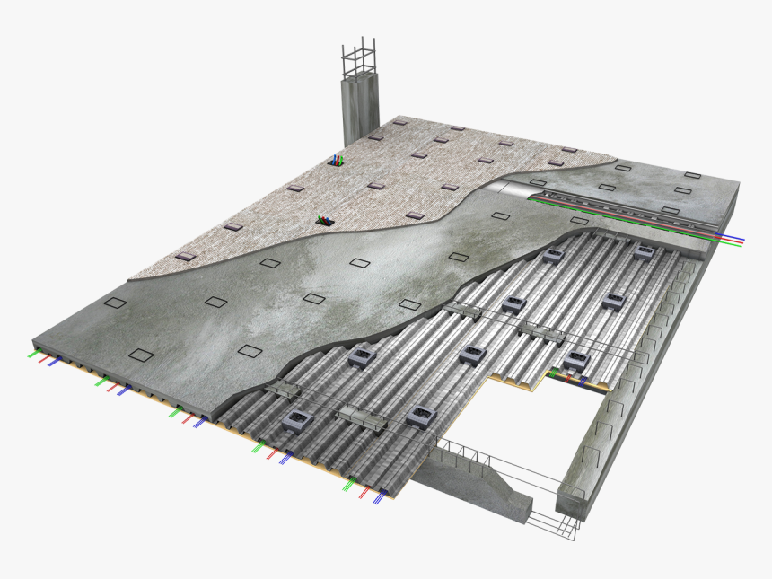 Concrete Frame Display - Cellular Concrete Floor Raceway, HD Png Download, Free Download