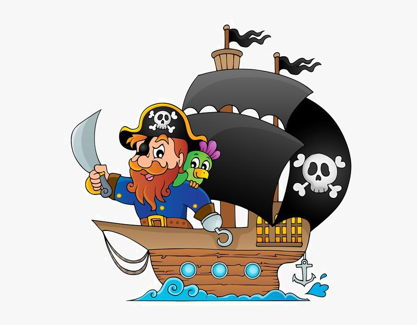Piracy Cartoon Ship Royalty-free - Pirate Ship Clipart, HD Png Download, Free Download