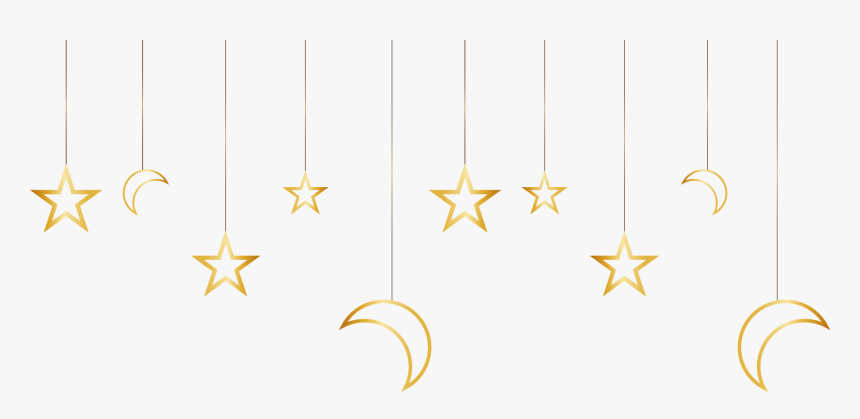 And Stars Gold Painted Pattern Material Moon Clipart - Flag, HD Png Download, Free Download