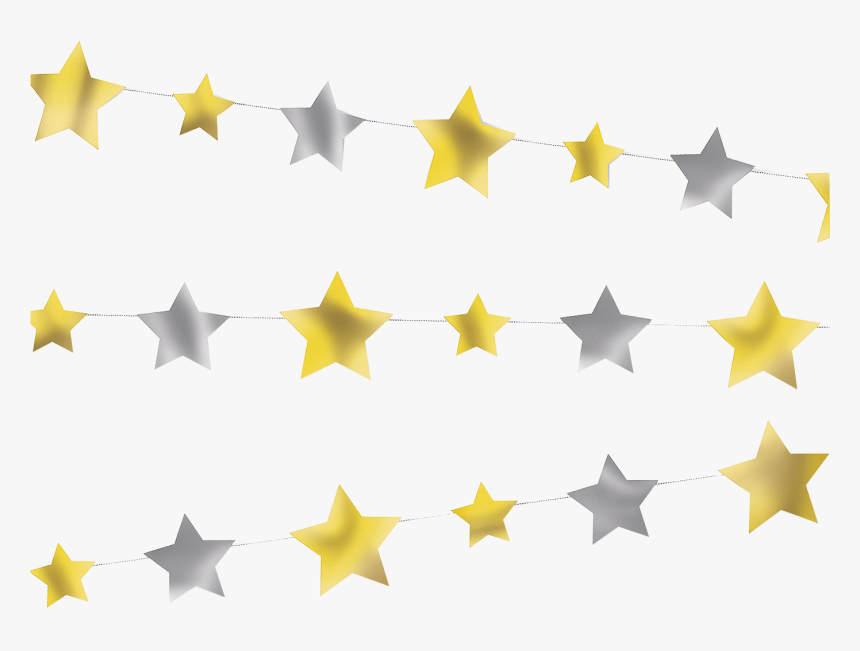 Silver And Gold Stars Garland - Garland, HD Png Download, Free Download