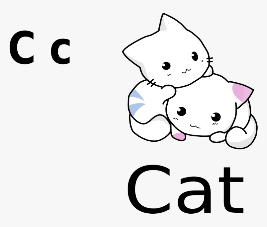 Cat Clipart White K - Cute Cat Drawing Outline, HD Png Download, Free Download