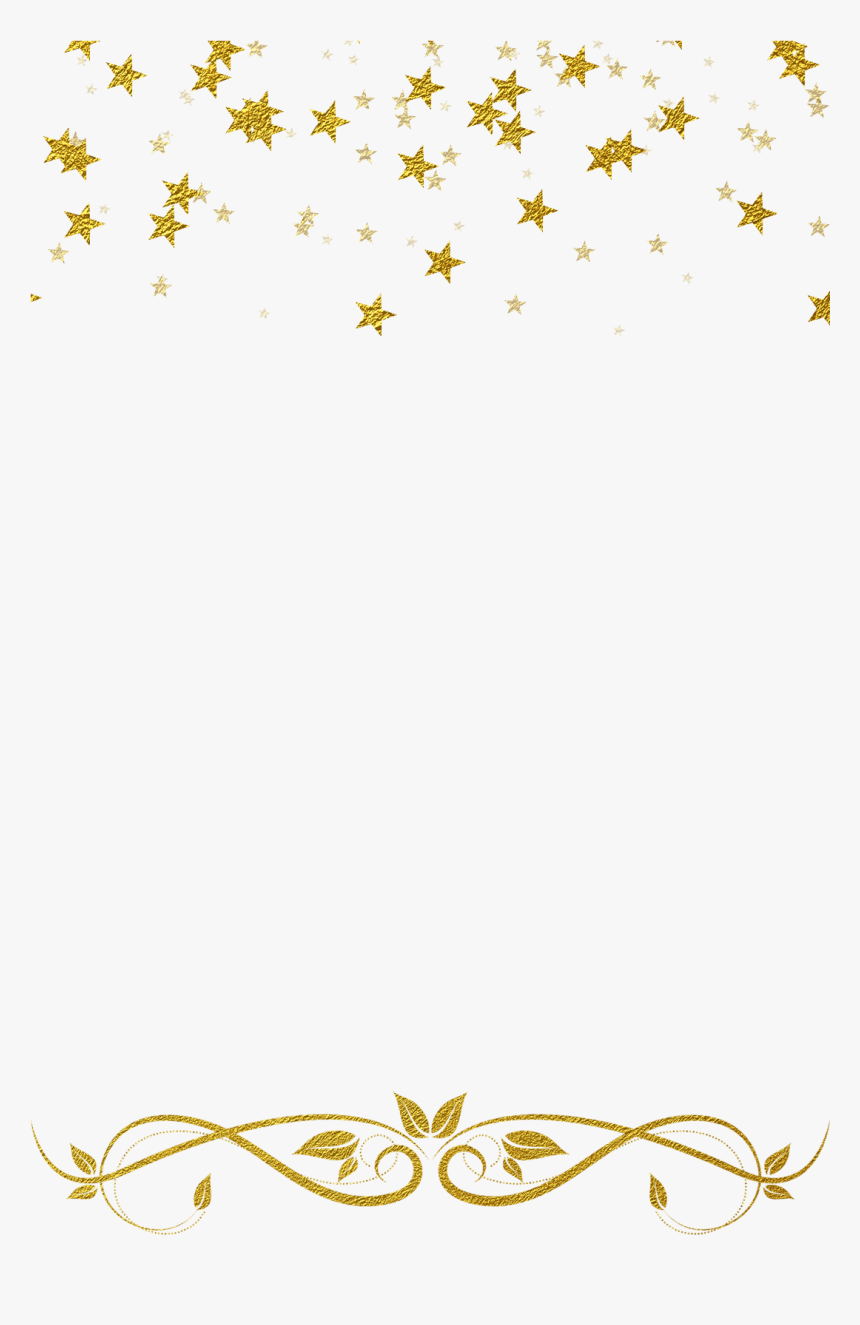 Transparent Gold Glitter Border Png - Gold Star Border Clipart, Png Download, Free Download