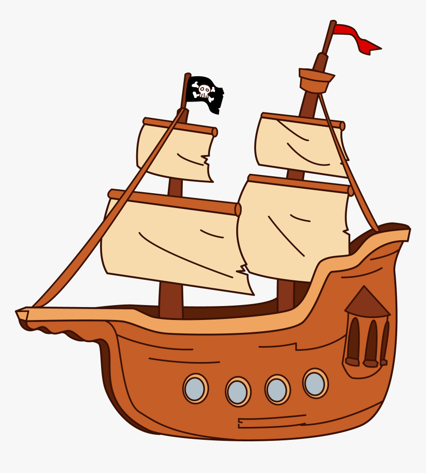 Clip Art Pirate Ship Clip Art Free - Cartoon Pirate Ship Transparent, HD Png Download, Free Download