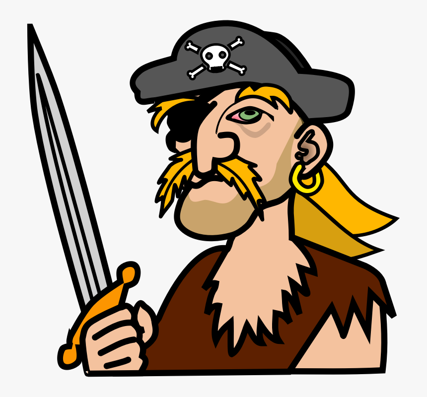 Pirate Clip Art Free Cartoon Pirate Images Pictures - Line Art Pirate, HD Png Download, Free Download