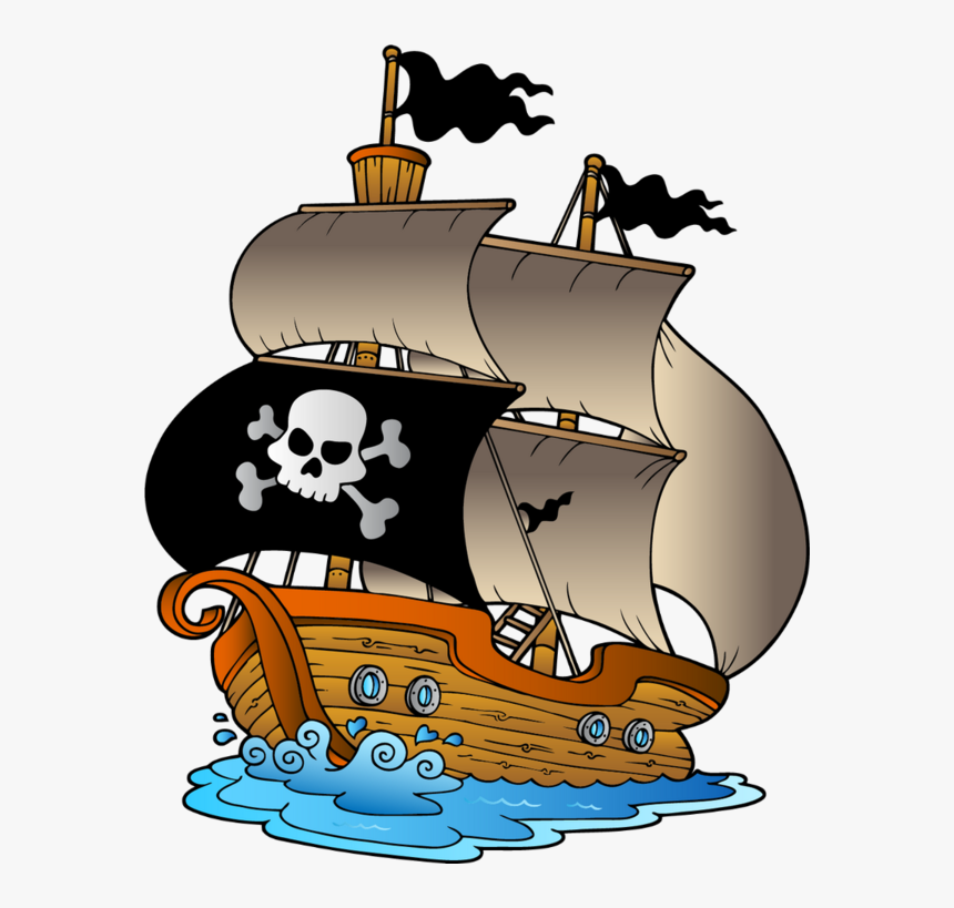 Pirates Clipart Cartoon - Pirate Ship Clipart, HD Png Download, Free Download