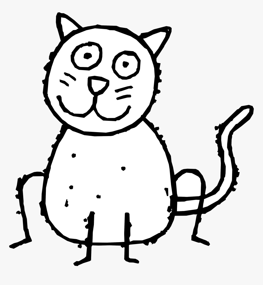 Transparent Kitty Face Png - Cat Cartoon Black And White, Png Download, Free Download