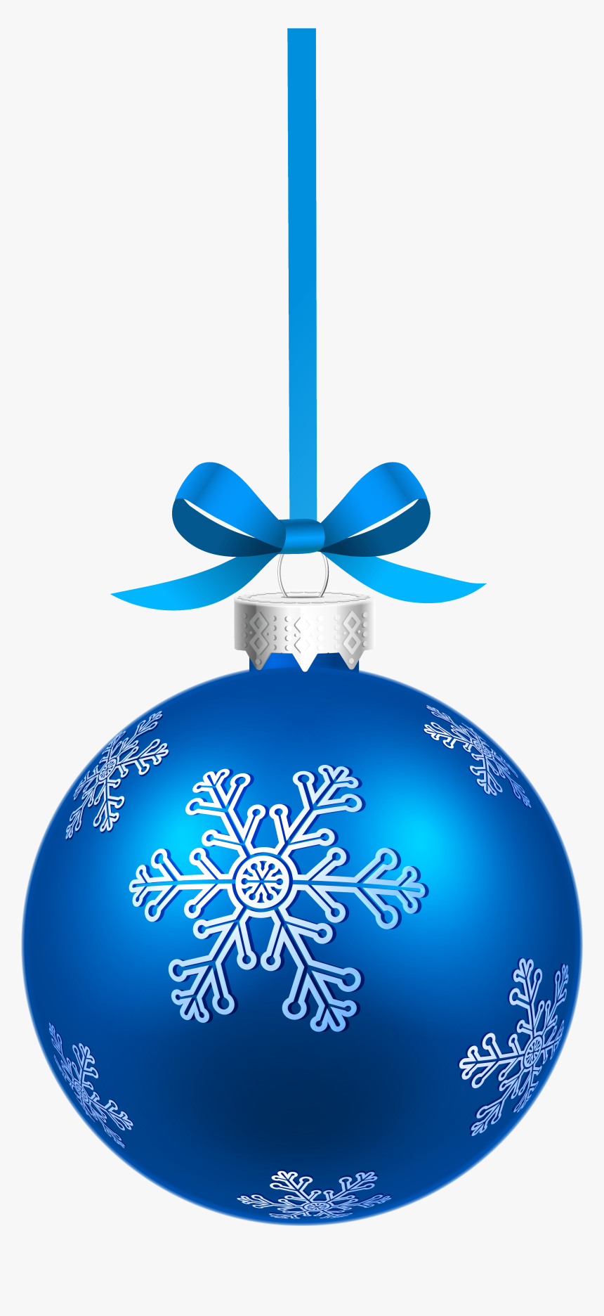 Blue Christmas Hanging Ball With Snowflakes Png Clipart - Blue Christmas Ball Png, Transparent Png, Free Download