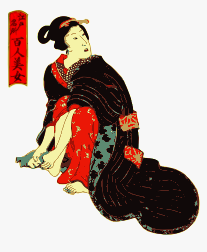Transparent Woman Jumping Png - Japan Png Kimono, Png Download, Free Download