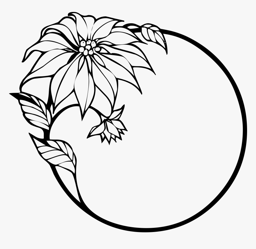 Flower Border Clipart Black And White, HD Png Download, Free Download