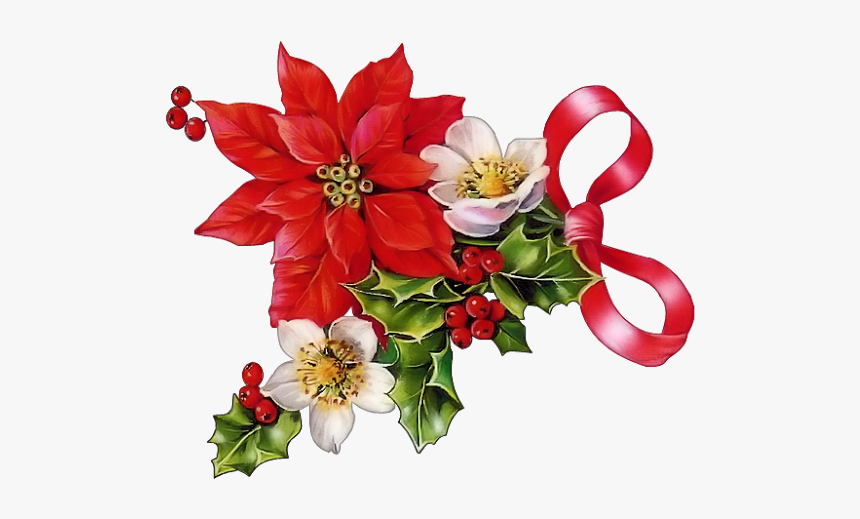 Poinsettia Clip Art And - Christmas Poinsettia Clipart, HD Png Download - k...