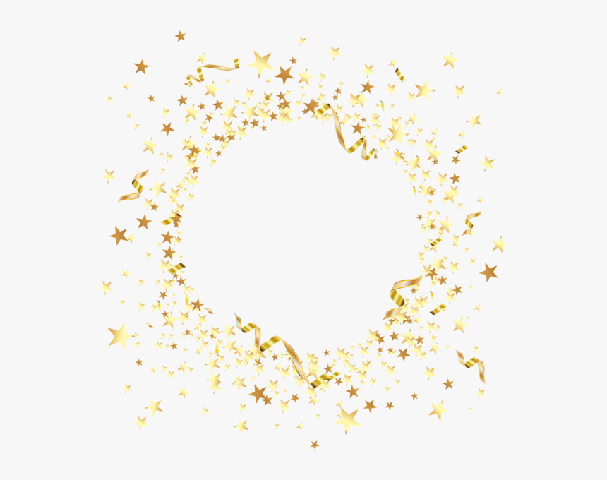 Round Element With Gold Stars Png Clip Art - Decorative Gold Stars Png, Transparent Png, Free Download