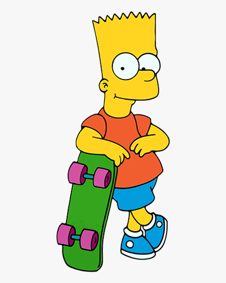 Bart Simpson Marge Simpson Homer Simpson Lisa Simpson - Bart Simpson With Skateboard, HD Png Download, Free Download