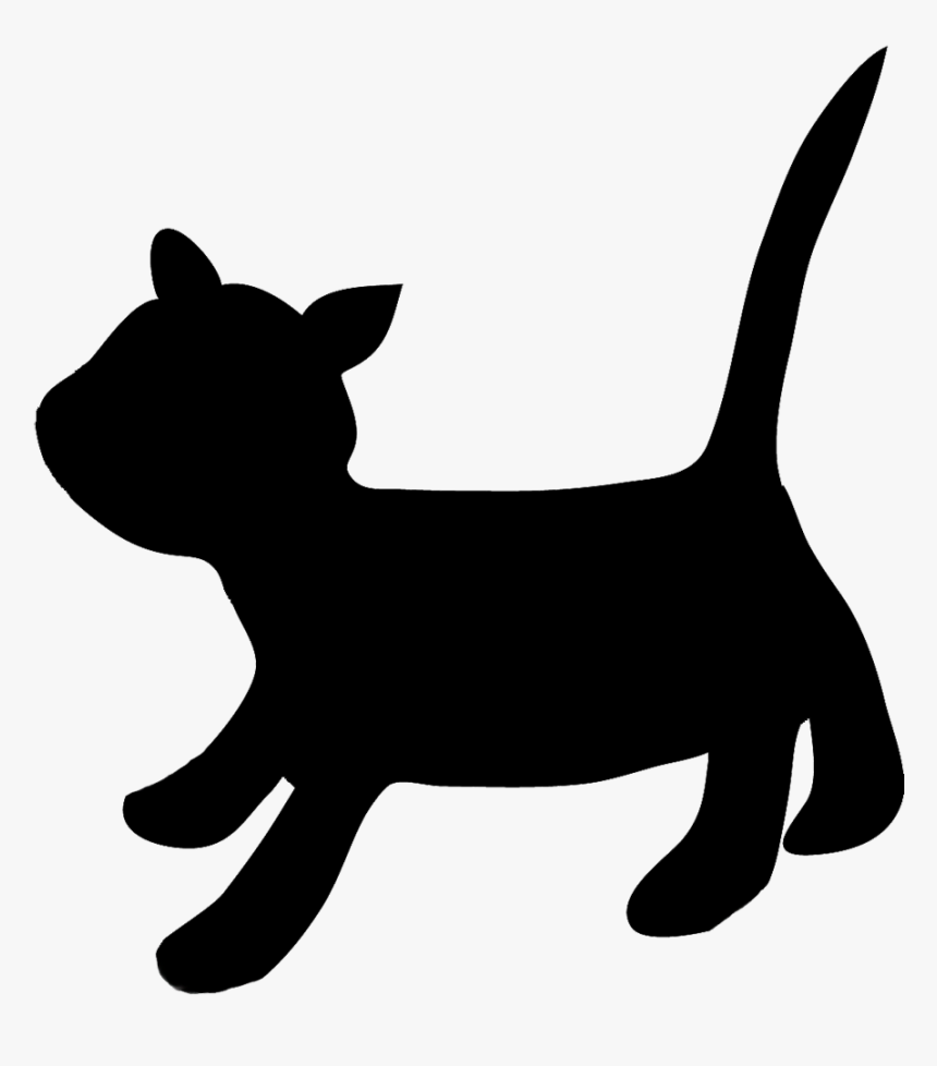 Cat Silhouette Running Kitten - Clip Art, HD Png Download, Free Download