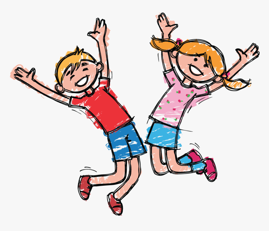 Happy Boy And Girl Clipart The Arts Image Pbs - Boy And Girl Jumping Clipart, HD Png Download, Free Download