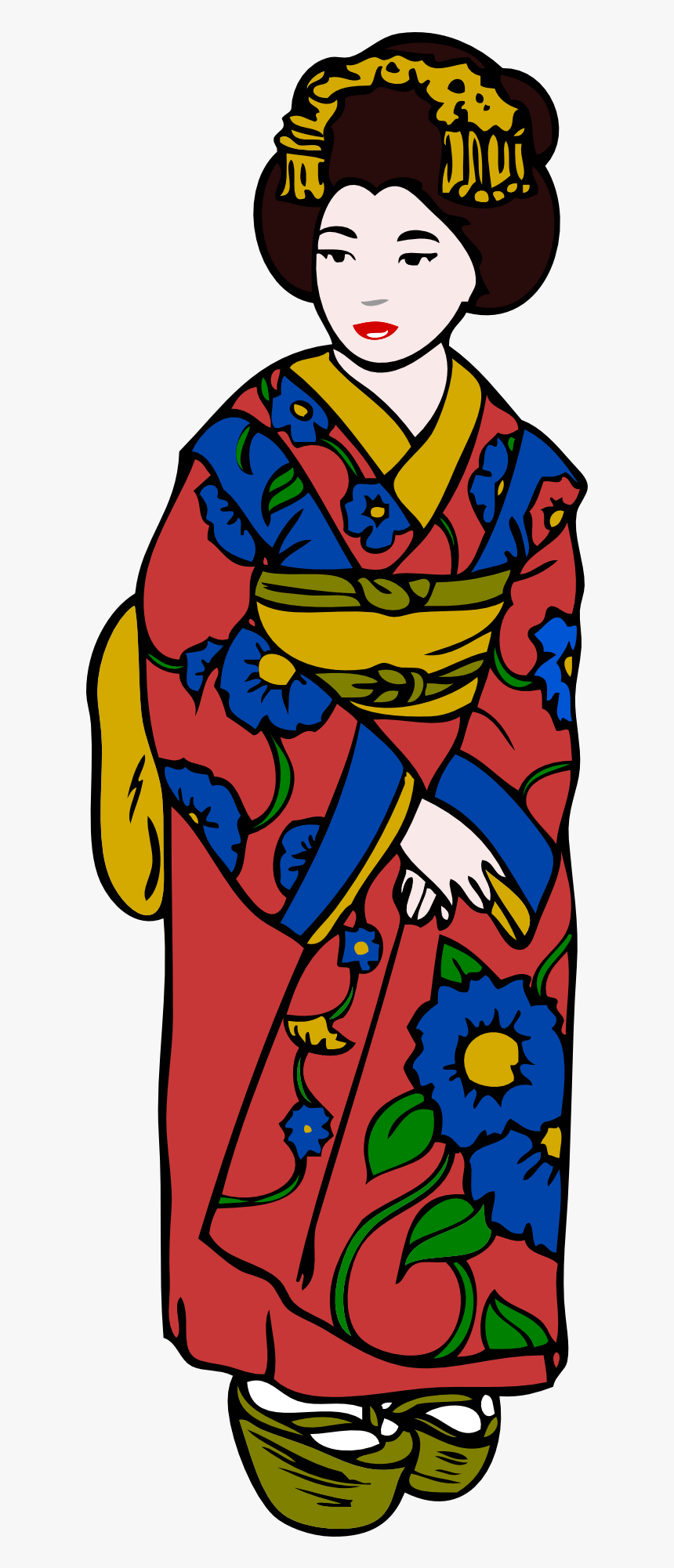 Woman In Kimono Big - Japanese Geisha Clipart, HD Png Download, Free Download