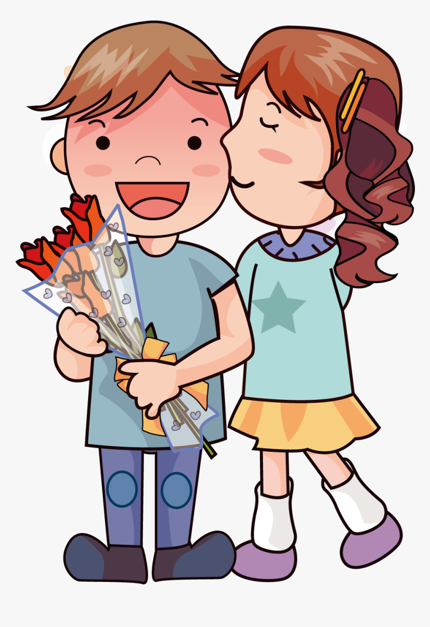 Cartoon Drawing Romance Cute - Casal Apaixonado Desenho Png, Transparent Png, Free Download