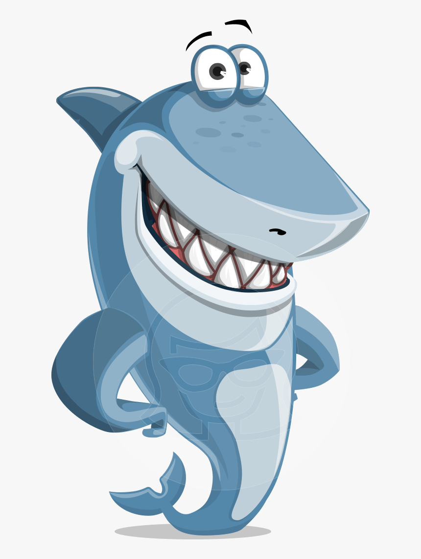 Cartoon Shark Vector Shark Cartoon Character Sharko - Cartoon Shark With A Pencil, HD Png Download, Free Download