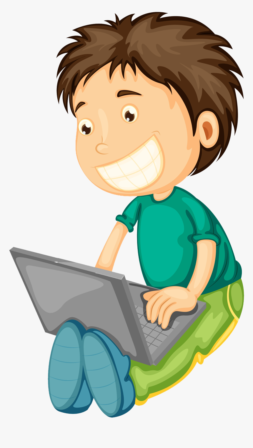 Computer Boy Clipart - Computer Boy Cartoon Png, Transparent Png, Free Download