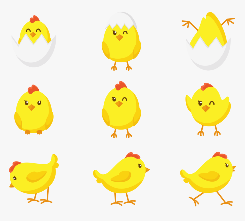 Easter Chick Cute Icons - Baby Chicken Vector Png, Transparent Png, Free Download