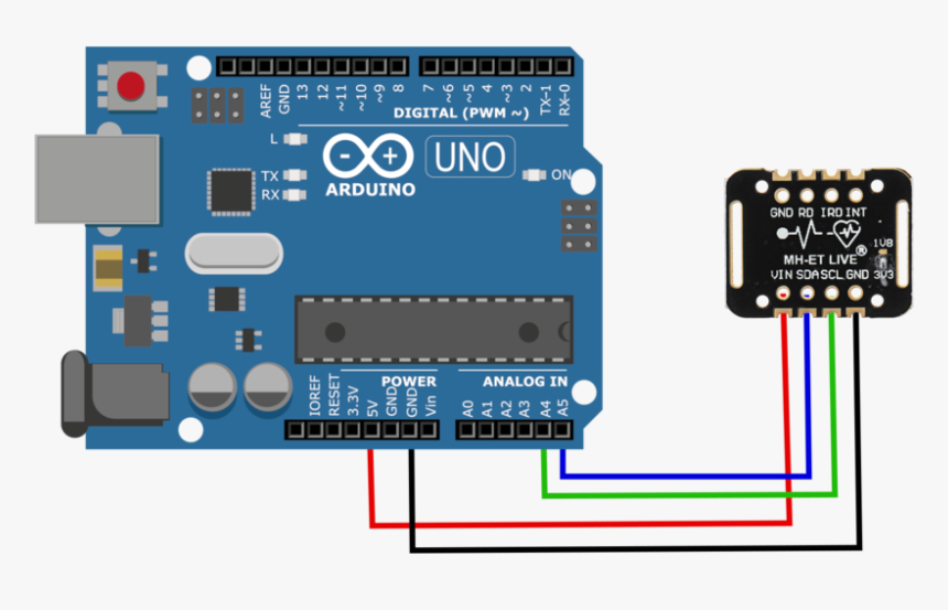 Arduino Max30102 Wiring - Mq135 Connection To Arduino, HD Png Download, Free Download