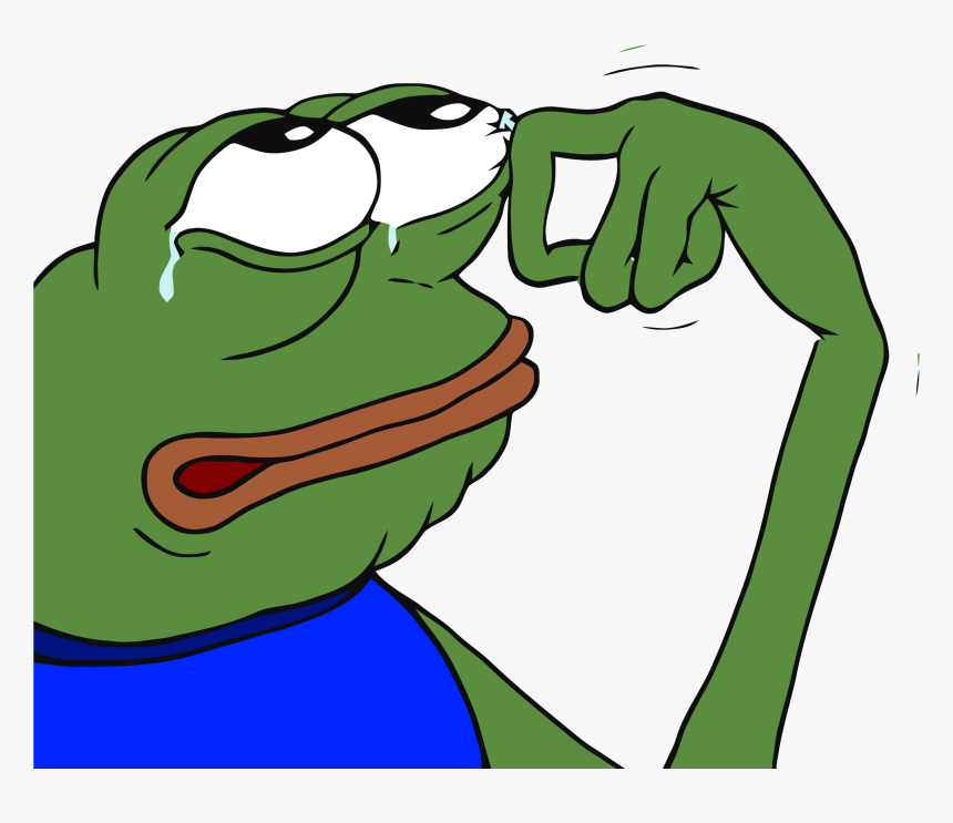 Crying Pepe - Green Frog Meme Crying, HD Png Download, Free Download