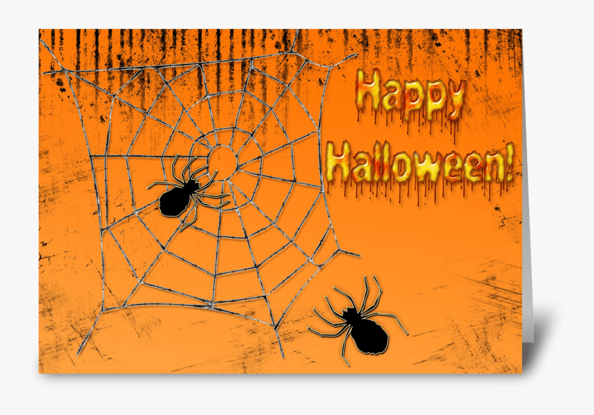 Halloween Spider Web Greeting Card - Spider Web, HD Png Download, Free Download