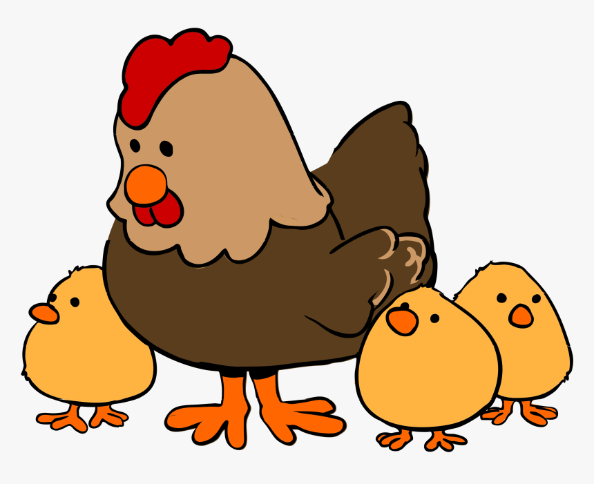 Hen And Chicks Cartoon Style Clip Arts - Transparent Farm Animals Clipart, HD Png Download, Free Download