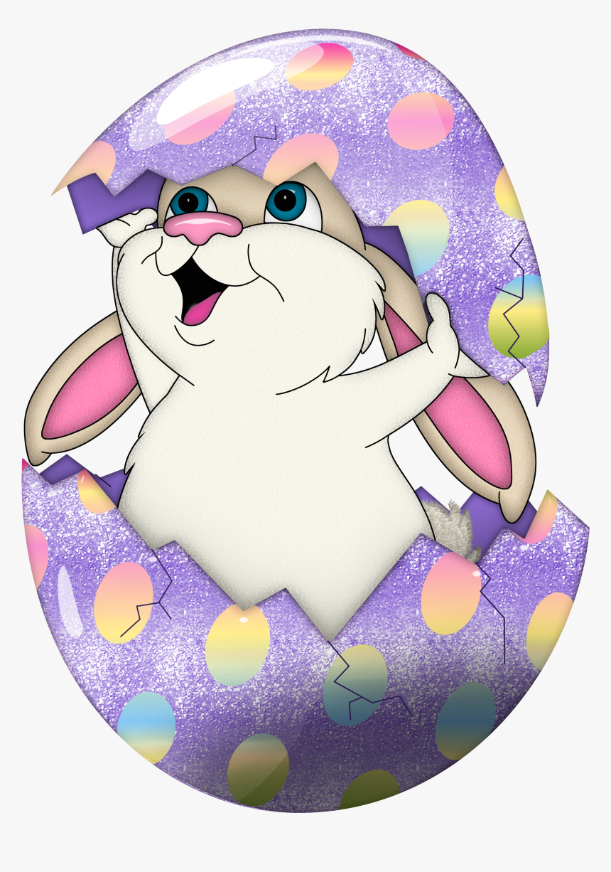 Cute Purple Easter Bunny In Egg Transparent Png Clipart - Cute Easter Bunny Clipart, Png Download, Free Download