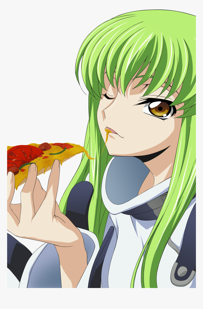 Anime Girl Eating Pizza - Cc Code Geass Eating Pizza, HD Png Download, Free Download