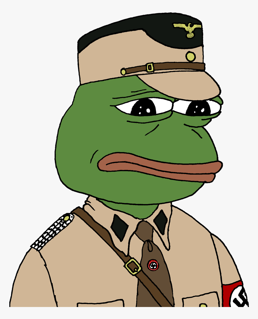 Green Vertebrate Cartoon Amphibian Fictional Character - Sad Nazi Pepe, HD Png...
