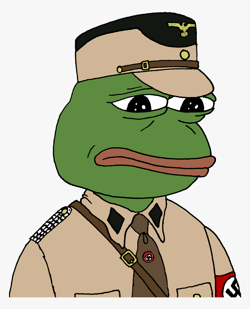 Green Vertebrate Cartoon Amphibian Fictional Character - Sad Nazi Pepe, HD Png Download, Free Download