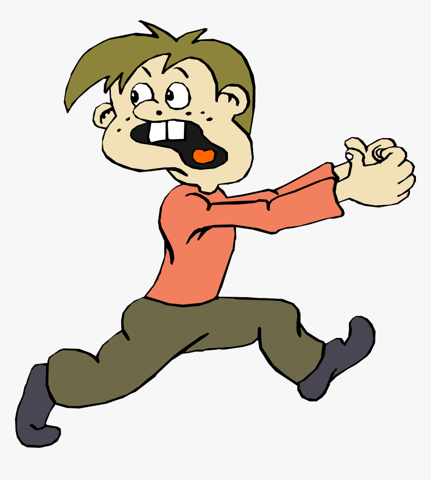 Scared Person Running Away, HD Png Download - kindpng