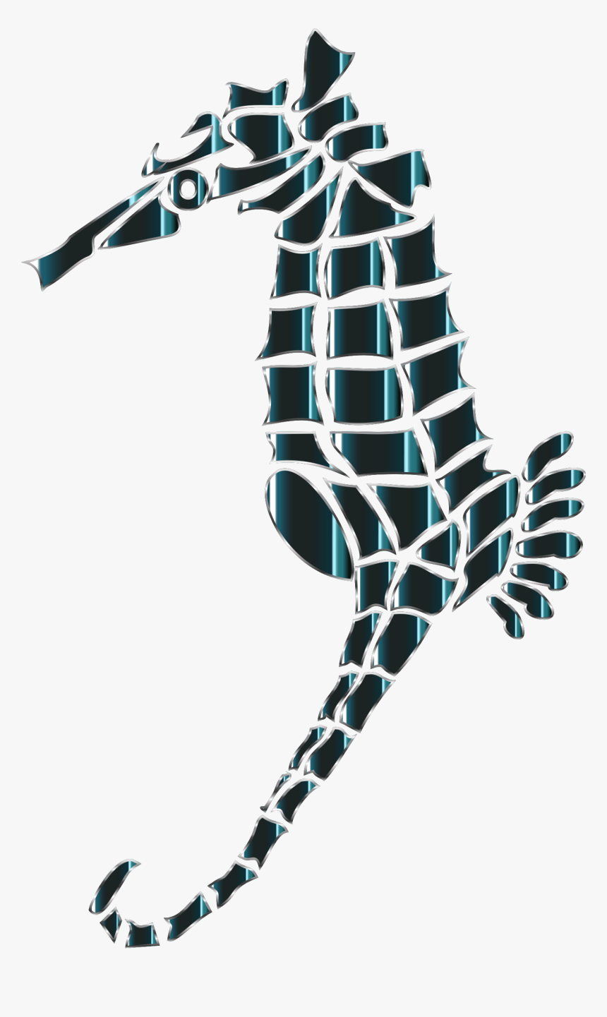 Bioluminescent Stylized Seahorse Silhouette No Background - 가시 해마 멸종 위기, HD Png Download, Free Download