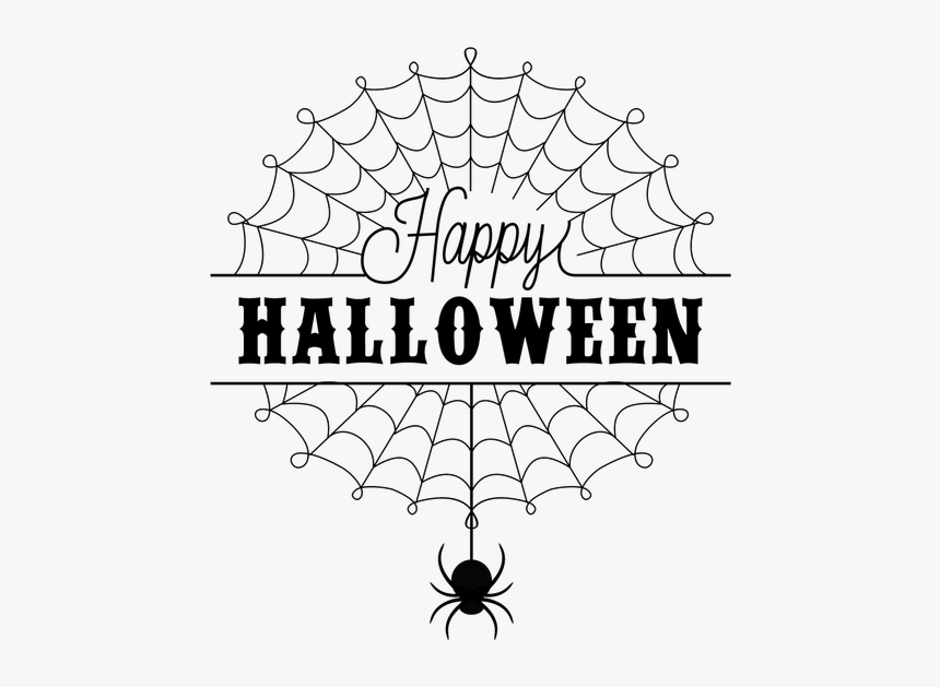 Spiderweb Happy Halloween Stamp - Happy Halloween Spider Web, HD Png Download, Free Download