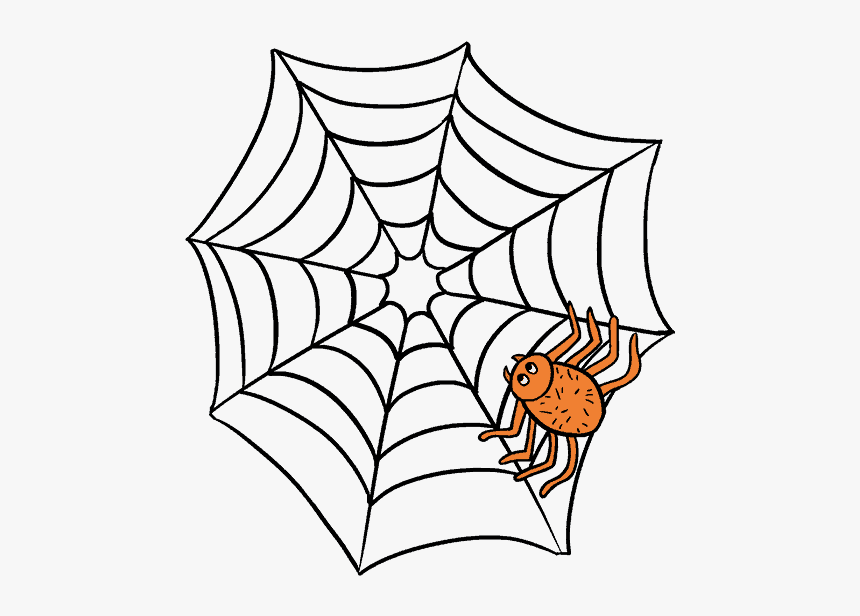 Drawing Halloween Spider Web - Easy Spider Web Drawing, HD Png Download, Free Download