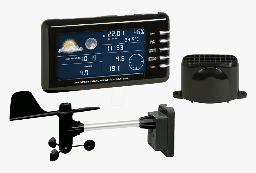 Ventus W177 Wireless Weather Station Ventus W177 - Wetterstation Mit Windmesser Und Regenmesser, HD Png Download, Free Download