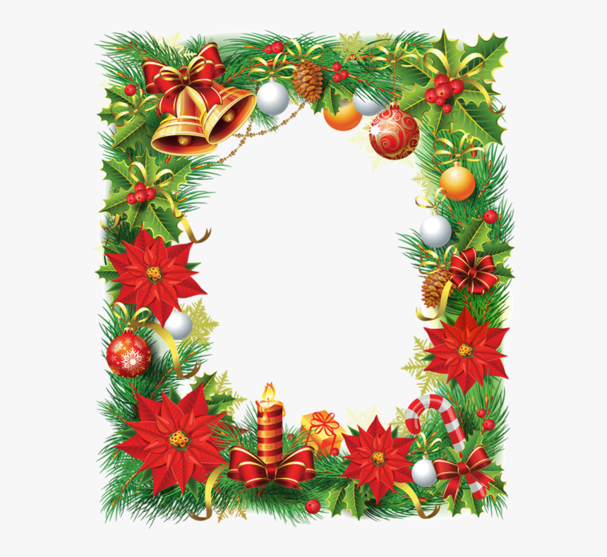 Transparent Christmas Photo Frame With Poinsettia - Message For Husband Christmas Card, HD Png Download, Free Download