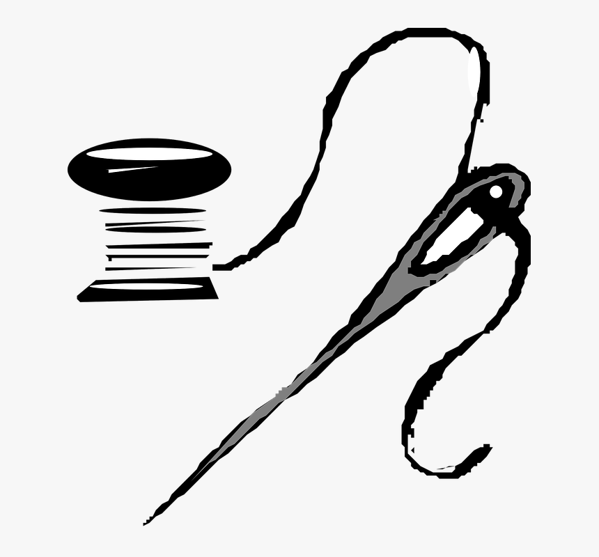 Needle, Thread, Needle Eye, Sewing, Reel, Needlework - Needle And Thread Clip Art, HD Png Download, Free Download