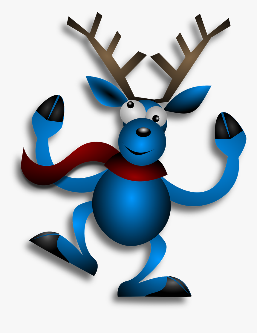 Blue Reindeer Clipart, HD Png Download, Free Download