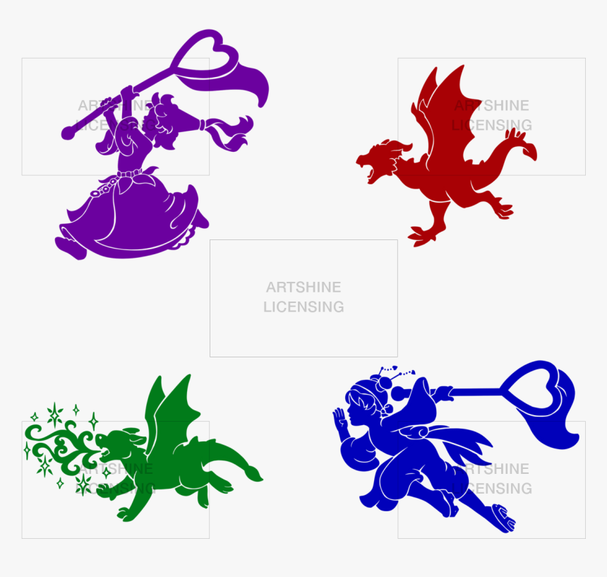 Princesses Vs Dragons Silhouettes - Graphic Design, HD Png Download, Free Download