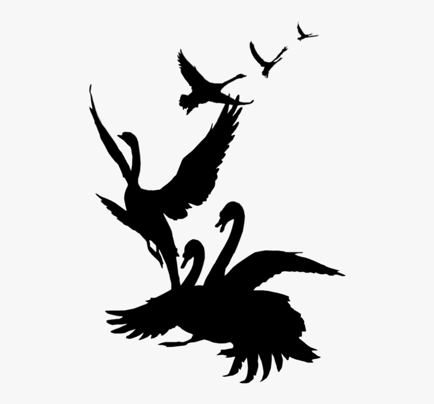 Dragon Clip Flying - Swan In Flight Tattoo, HD Png Download, Free Download