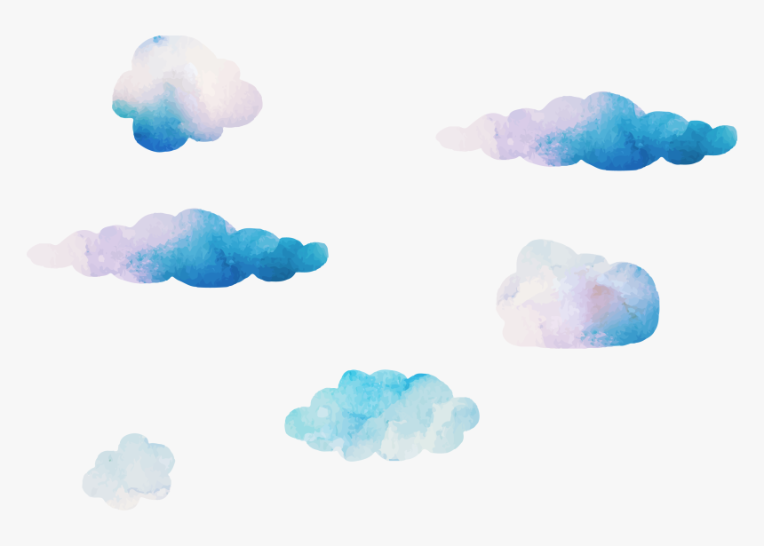 Blue Vector Clouds Wallpaper Sky Watercolor Computer - Cloud Vector Png, Transparent Png, Free Download