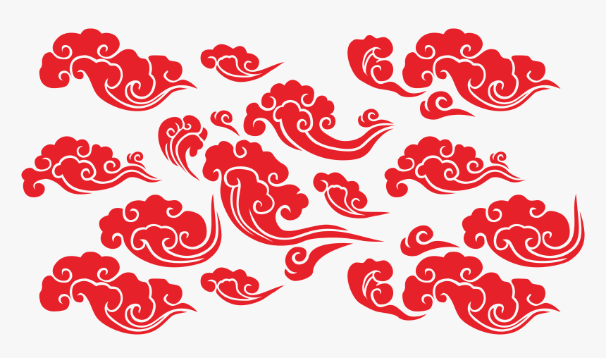 Red Cloud Clipart Vector - Chinese Clouds Vector, HD Png Download, Free Download