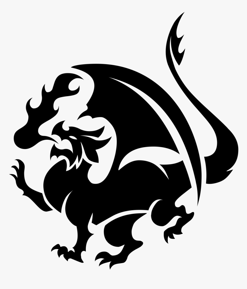 Duke Gardens Dragon Wyvern Legendary Creature Cafe - Dragon Icon Black And White, HD Png Download, Free Download