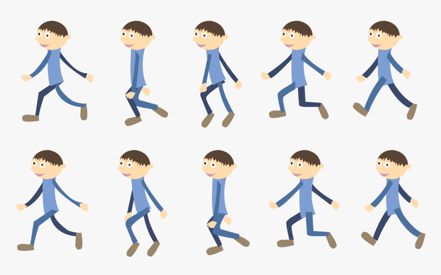 Group People Walking Png - Cartoon Man Walking Png, Transparent Png, Free Download