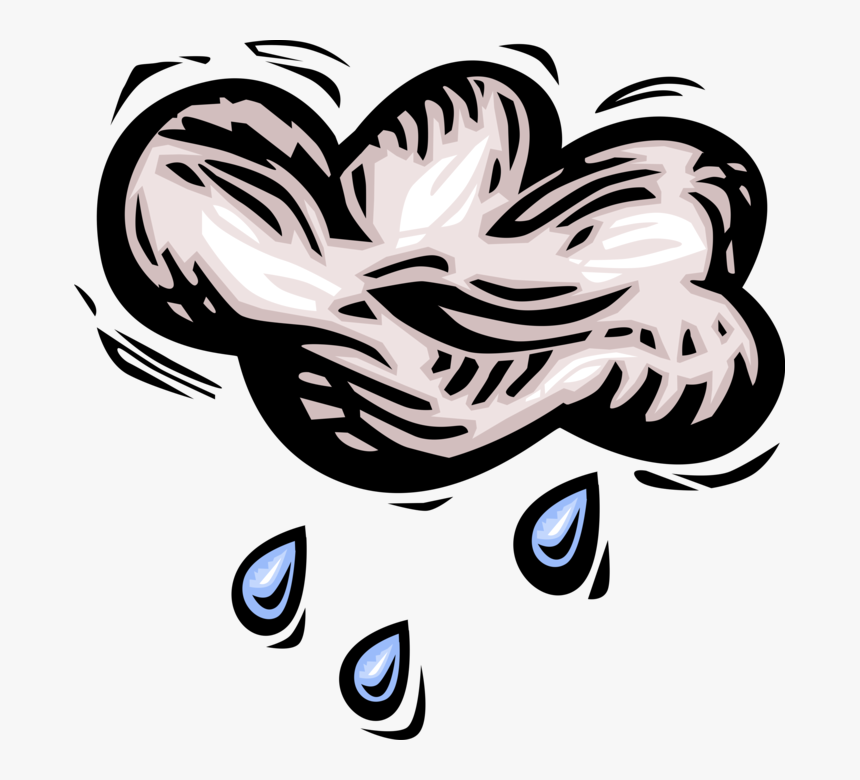 Vector Illustration Of Weather Forecast Rain Cloud - Illustration, HD Png Download, Free Download