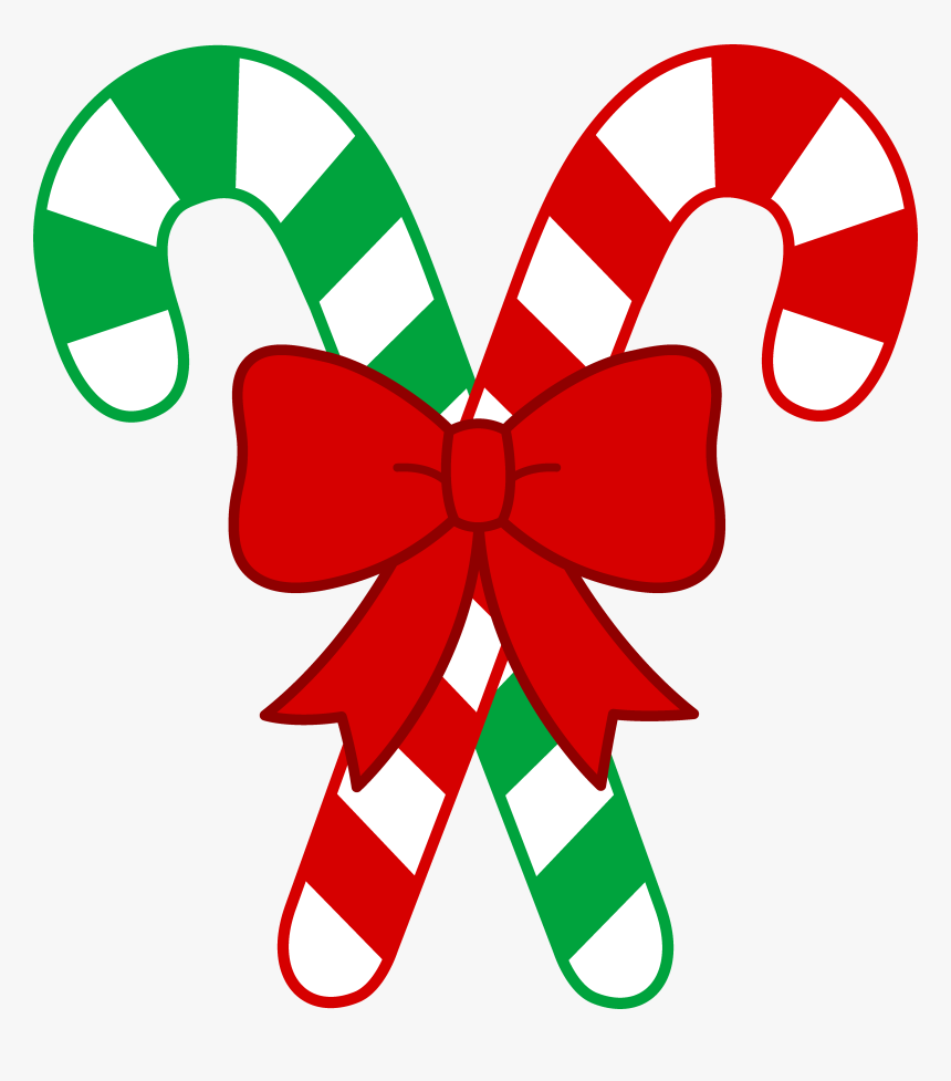 Christmas Bow Clipart - Transparent Background Candy Cane Clipart, HD Png Download, Free Download